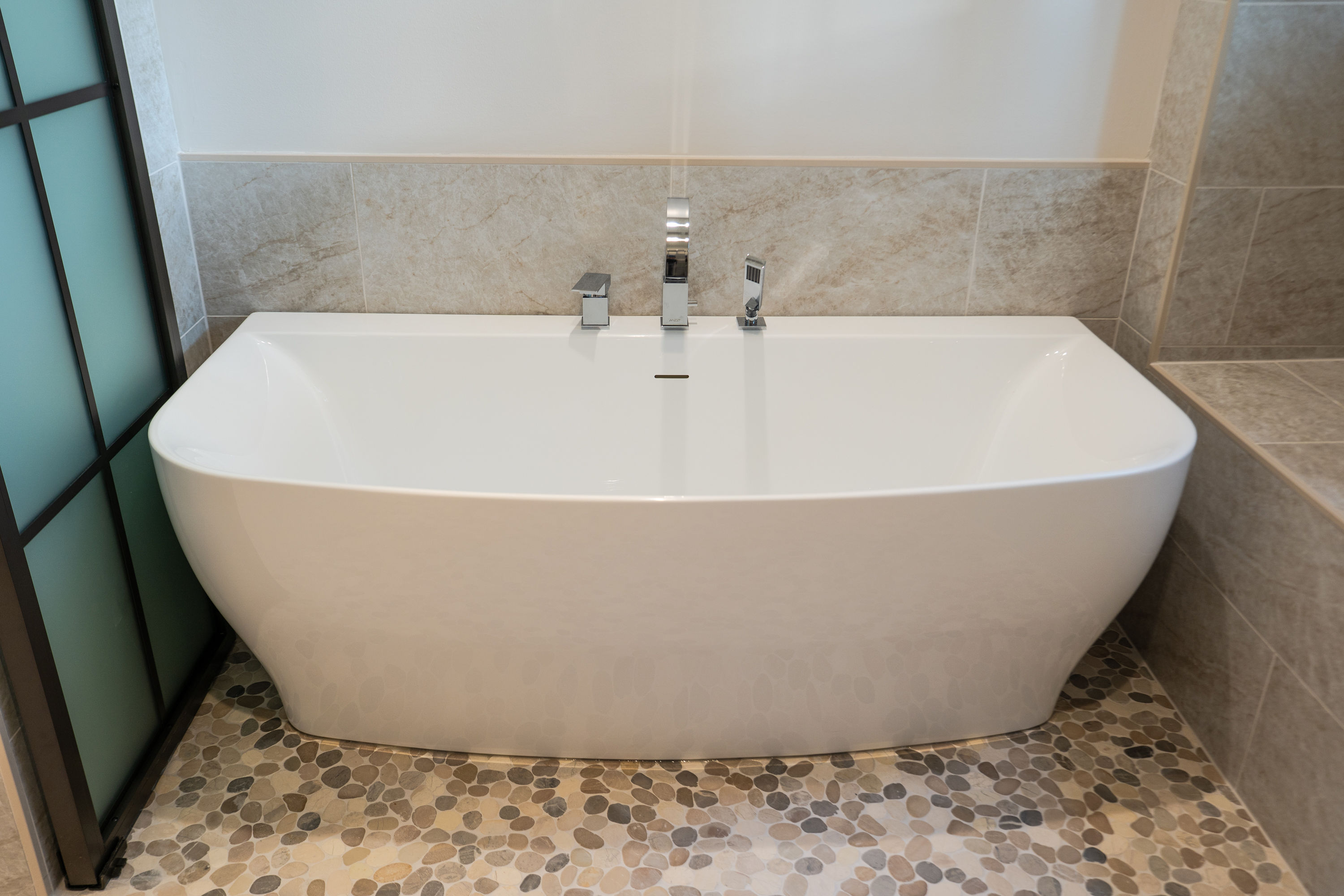 Master bathroom double vanity