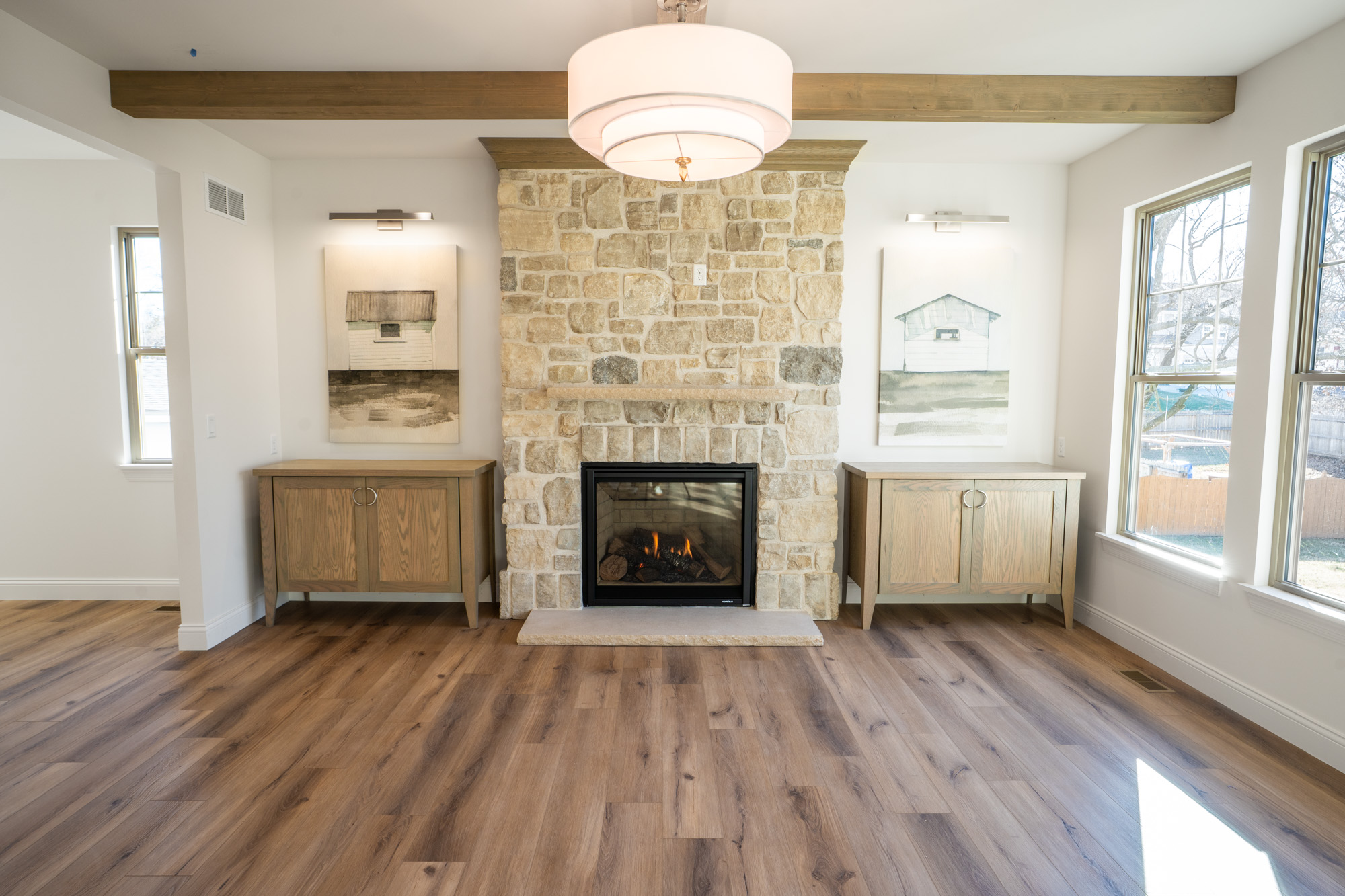 339 Caroline Ave Stone Fireplace